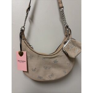 NWT Juicy Couture Crossbody Bag & Coin Purse Set Rhinestone Charm Pecan
